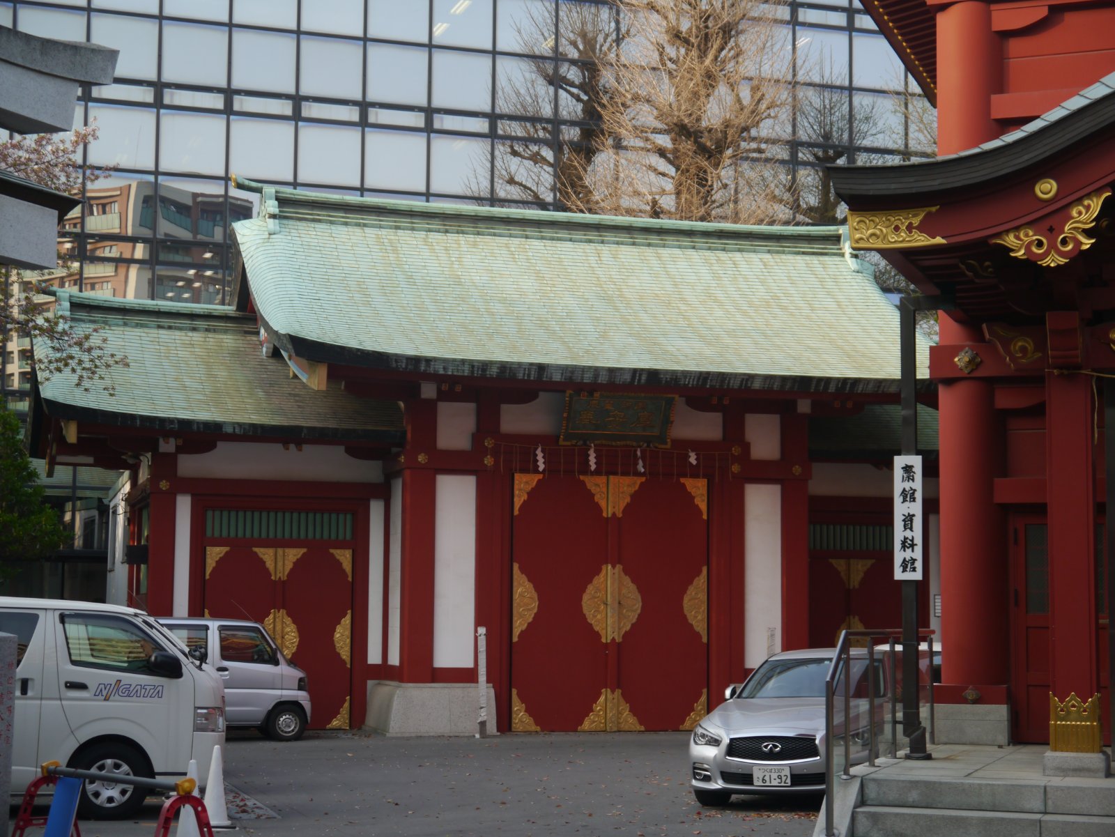 Torii gate at Kanda Myojin Shrine in Chiyoda, Tokyo