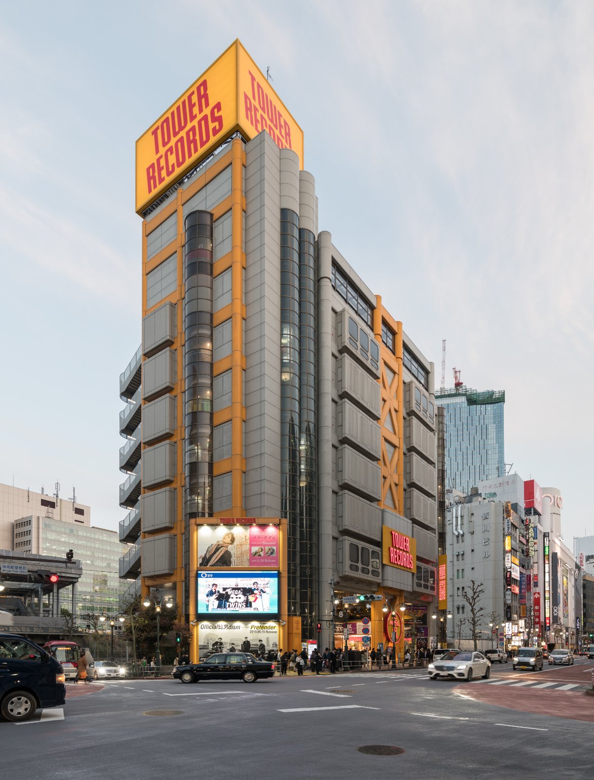 Tower Records flagship building in Shibuya, Tokyo