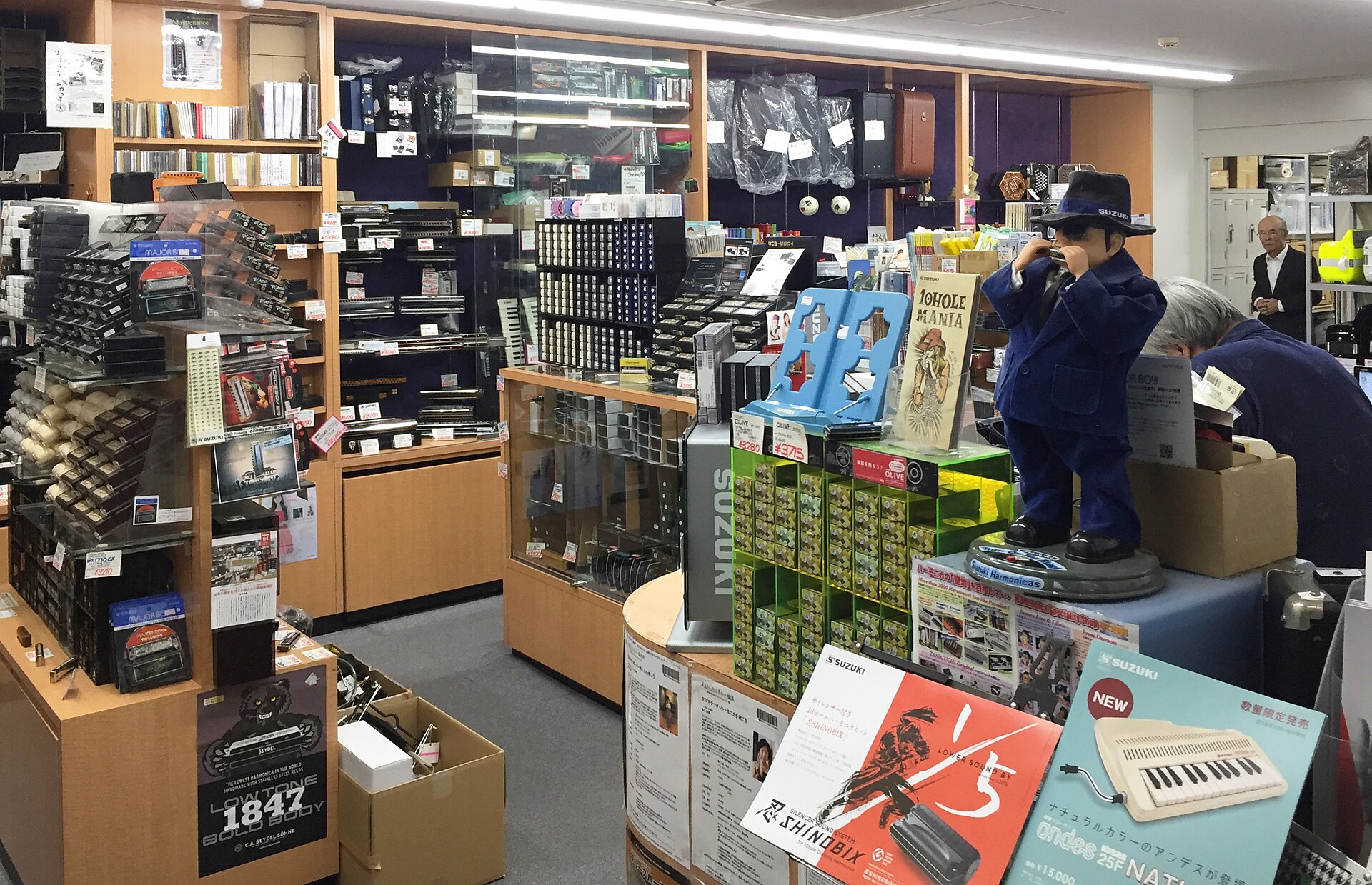 A musical instrument shop floor in Ochanomizu